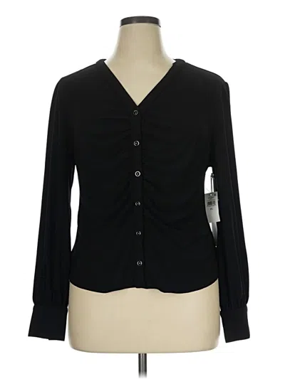 Pre-owned Cece Long Sleeve Blouse In Black