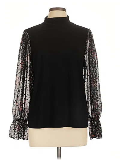 Pre-owned Cece Long Sleeve Blouse In Black