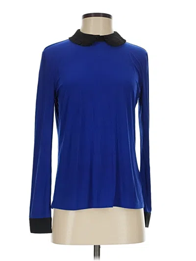 Pre-owned Cece Long Sleeve Blouse In Blue