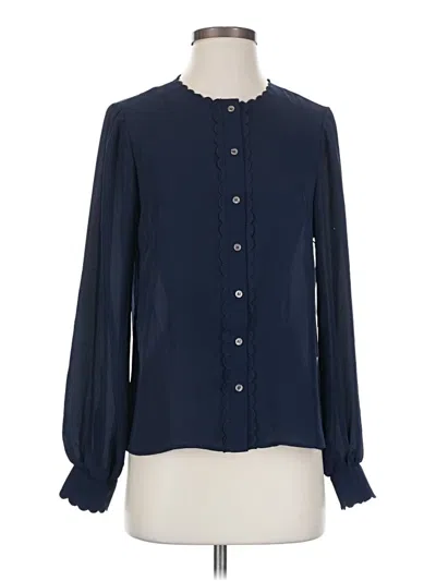 Cece Long Sleeve Blouse In Blue
