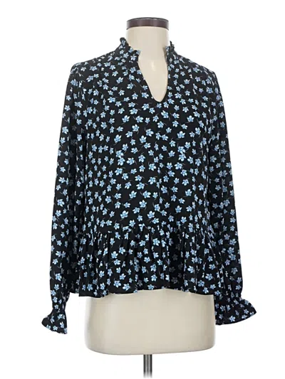 Pre-owned Cece Long Sleeve Blouse In Blue