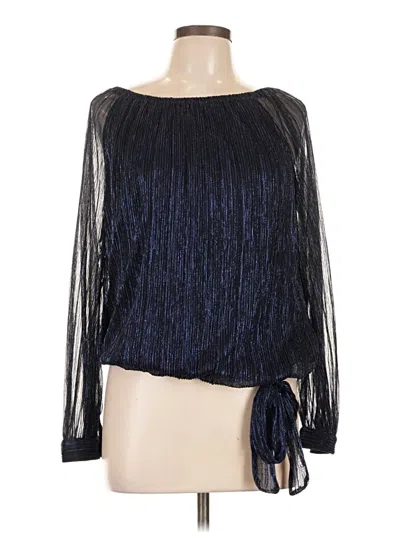 Pre-owned Cece Long Sleeve Blouse In Blue