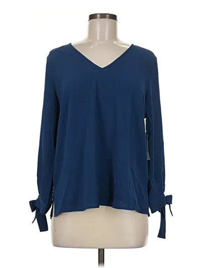 Pre-owned Cece Long Sleeve Blouse In Blue