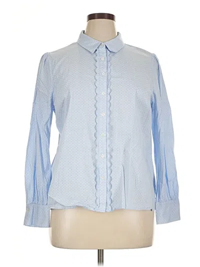 Pre-owned Cece Long Sleeve Blouse In Blue