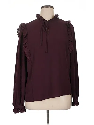 Cece Long Sleeve Blouse In Brown