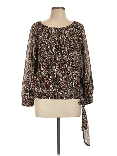 Pre-owned Cece Long Sleeve Blouse In Brown