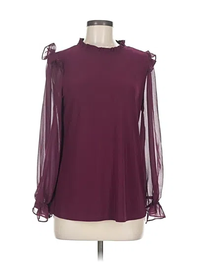 Pre-owned Cece Long Sleeve Blouse In Burgundy