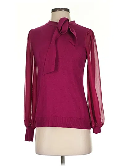 Pre-owned Cece Long Sleeve Blouse In Burgundy