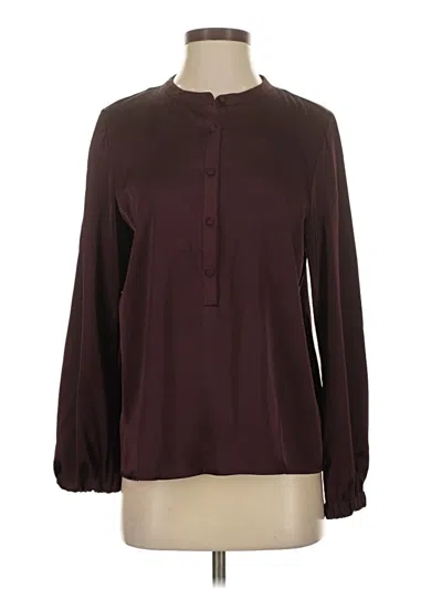 Pre-owned Cece Long Sleeve Blouse In Burgundy