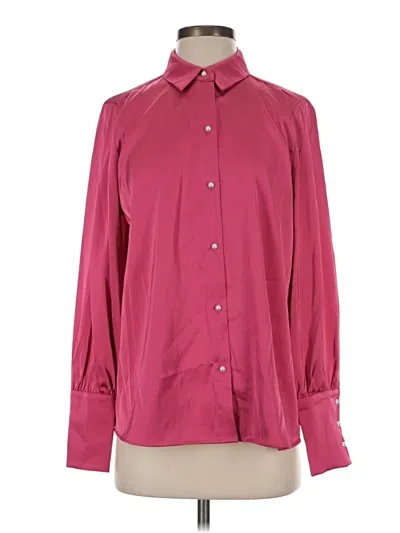Pre-owned Cece Long Sleeve Blouse In Burgundy