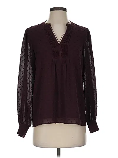Pre-owned Cece Long Sleeve Blouse In Burgundy