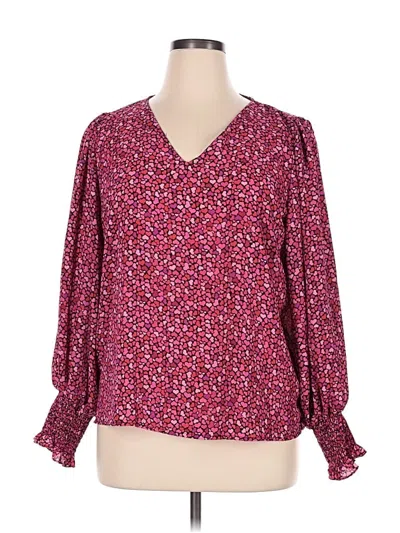 Pre-owned Cece Long Sleeve Blouse In Burgundy