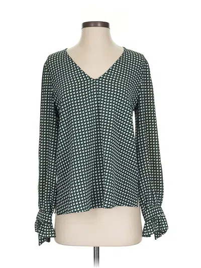 Pre-owned Cece Long Sleeve Blouse In Green