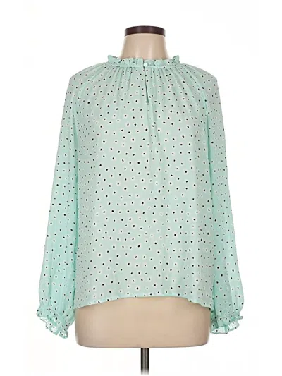 Pre-owned Cece Long Sleeve Blouse In Green