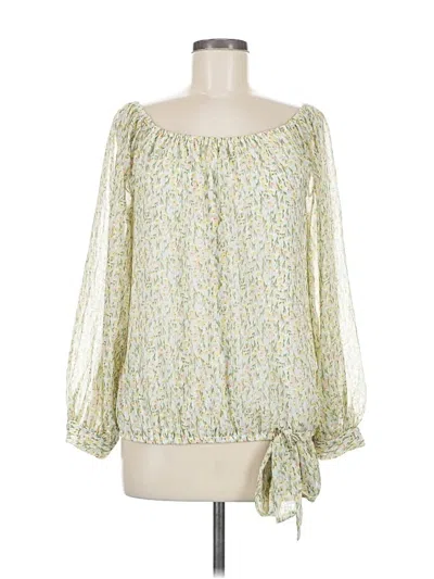 Pre-owned Cece Long Sleeve Blouse In Green