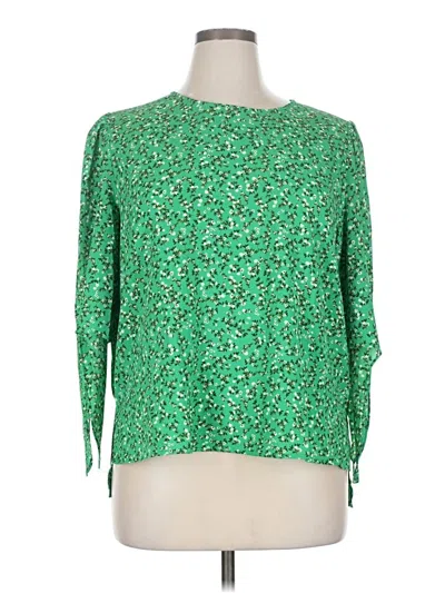 Pre-owned Cece Long Sleeve Blouse In Green