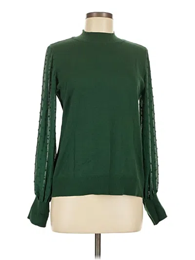 Pre-owned Cece Long Sleeve Blouse In Green