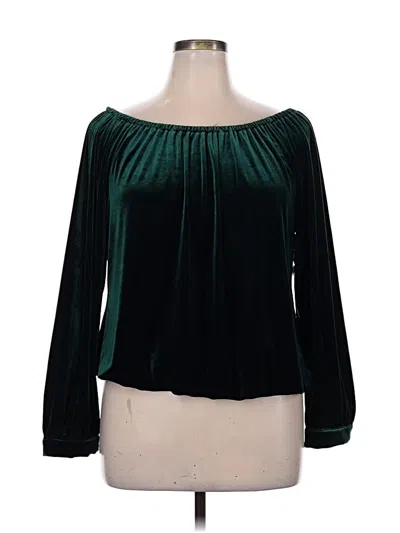 Pre-owned Cece Long Sleeve Blouse In Green