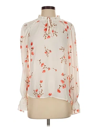 Pre-owned Cece Long Sleeve Blouse In Ivory