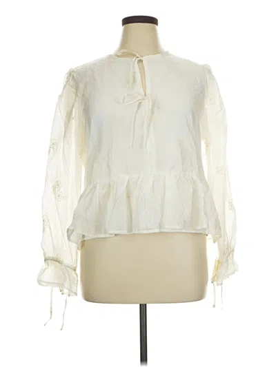 Pre-owned Cece Long Sleeve Blouse In Ivory