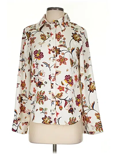 Pre-owned Cece Long Sleeve Blouse In Ivory