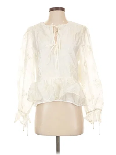 Pre-owned Cece Long Sleeve Blouse In Ivory
