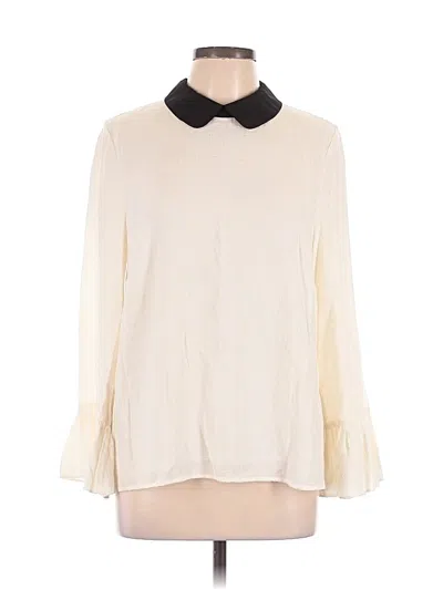 Pre-owned Cece Long Sleeve Blouse In Ivory