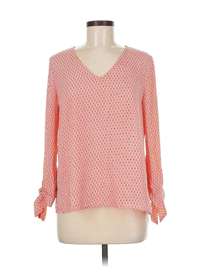 Pre-owned Cece Long Sleeve Blouse In Orange