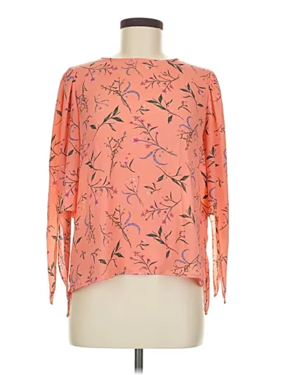 Pre-owned Cece Long Sleeve Blouse In Orange