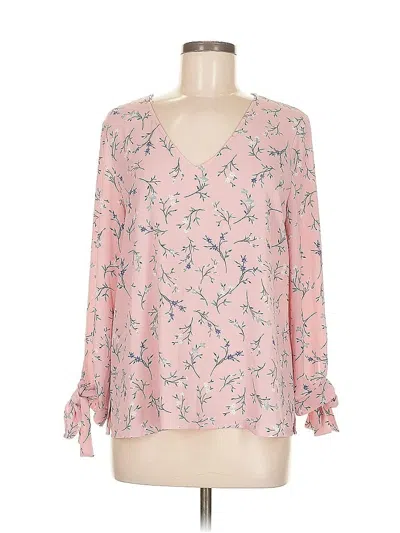 Pre-owned Cece Long Sleeve Blouse In Pink