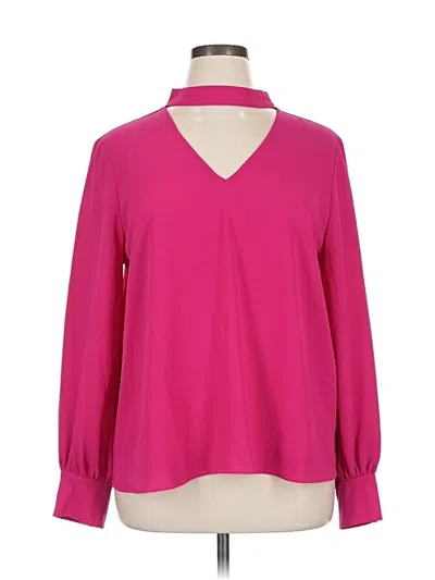 Pre-owned Cece Long Sleeve Blouse In Pink