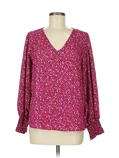 Pre-owned Cece Long Sleeve Blouse In Pink
