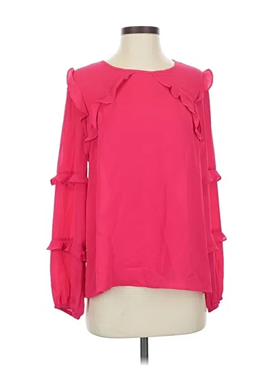 Pre-owned Cece Long Sleeve Blouse In Pink