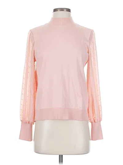 Pre-owned Cece Long Sleeve Blouse In Pink