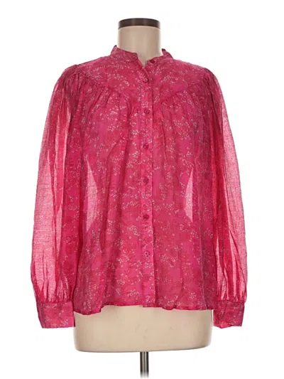 Pre-owned Cece Long Sleeve Blouse In Pink
