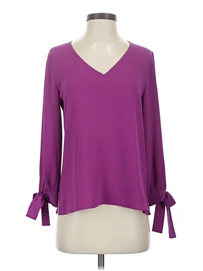 Pre-owned Cece Long Sleeve Blouse In Purple