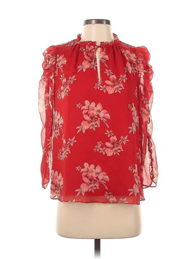 Pre-owned Cece Long Sleeve Blouse In Red