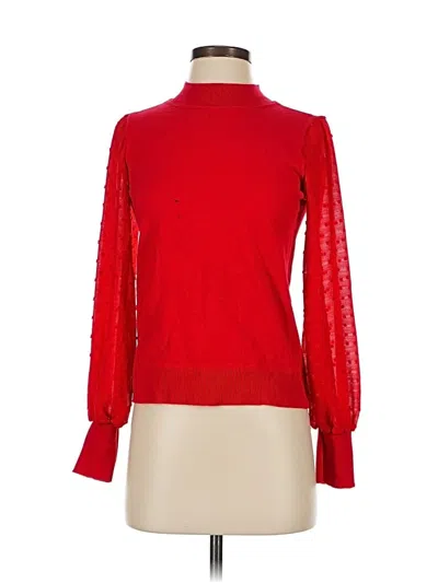 Pre-owned Cece Long Sleeve Blouse In Red