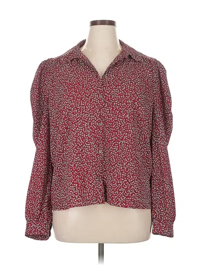 Pre-owned Cece Long Sleeve Blouse In Red
