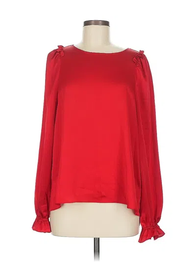 Pre-owned Cece Long Sleeve Blouse In Red