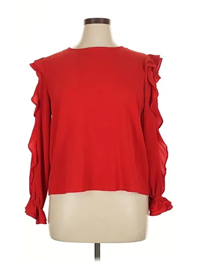 Pre-owned Cece Long Sleeve Blouse In Red