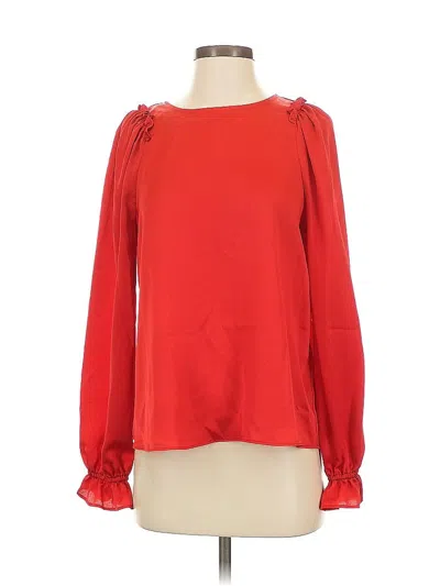 Pre-owned Cece Long Sleeve Blouse In Red