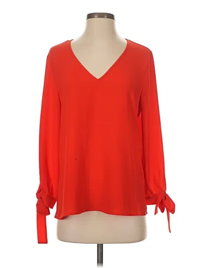 Pre-owned Cece Long Sleeve Blouse In Red