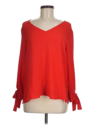 Pre-owned Cece Long Sleeve Blouse In Red