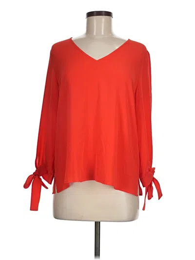 Pre-owned Cece Long Sleeve Blouse In Red