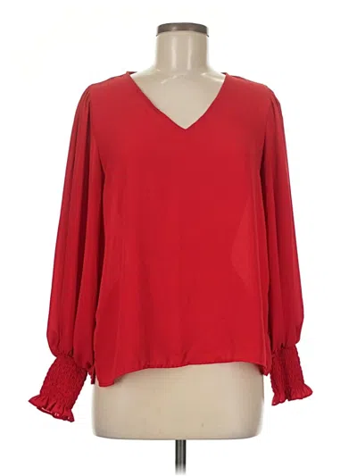 Pre-owned Cece Long Sleeve Blouse In Red