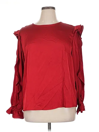 Pre-owned Cece Long Sleeve Blouse In Red