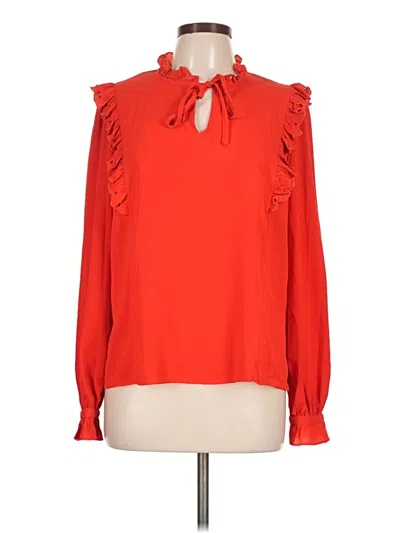 Pre-owned Cece Long Sleeve Blouse In Red