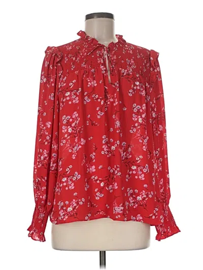 Pre-owned Cece Long Sleeve Blouse In Red