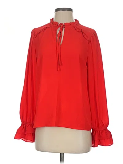 Pre-owned Cece Long Sleeve Blouse In Red